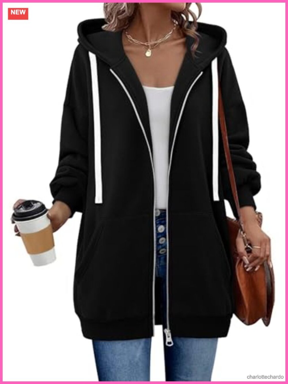 Y2K Oversized Zip Up Hoodie Fleece Jacket with Pockets